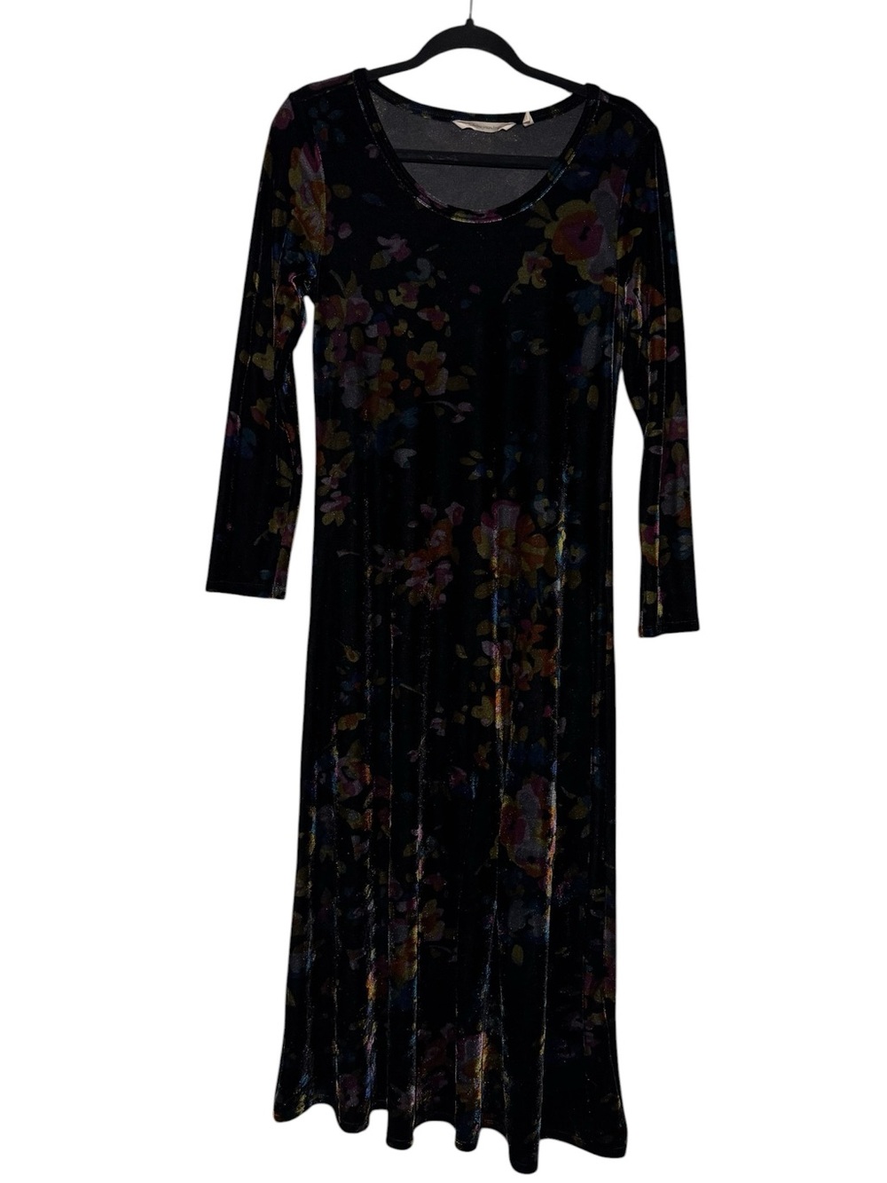Soft‎ Surroundings Velvet Floral Maxi Dress Size XSP  Whimsigoth Dark Romantic